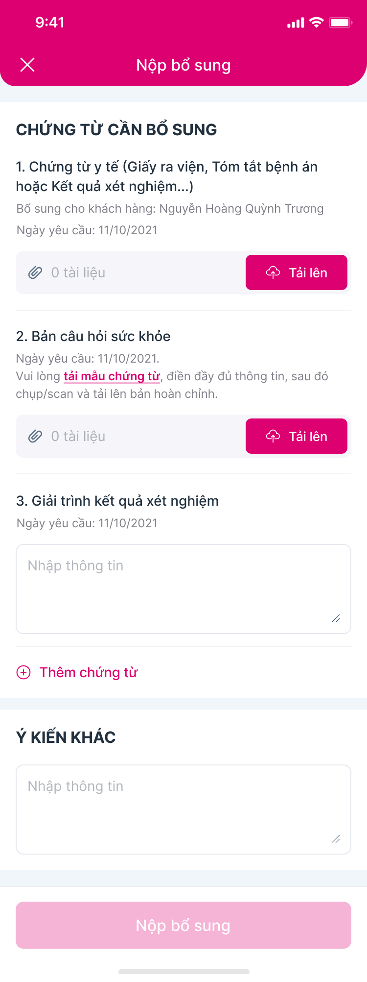 Nộp bổ sung